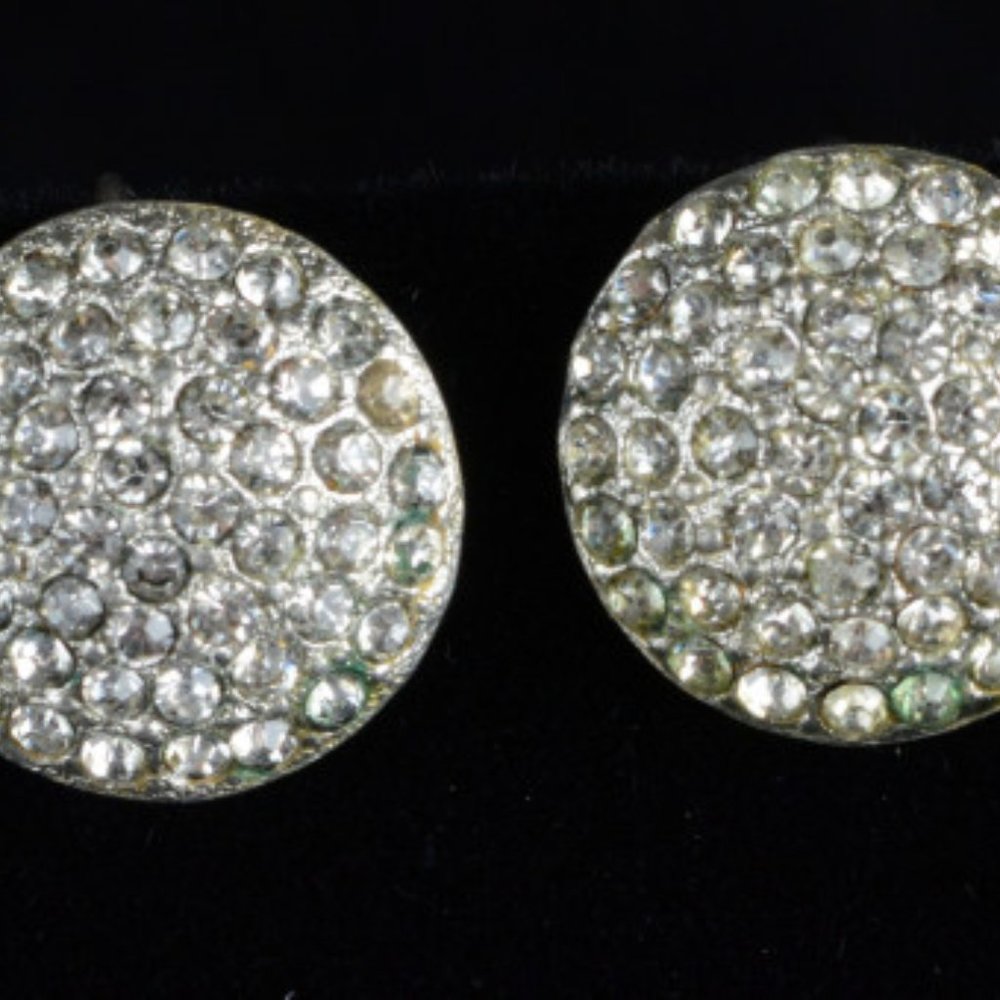 2 (TWO) Pairs Rhinestone Screw-back Earrings - Vintage